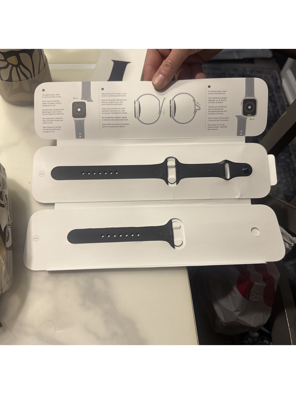 Apple watch 44mm  sport band Black Pin Watch Band w/ Box [COPY] [COPY]